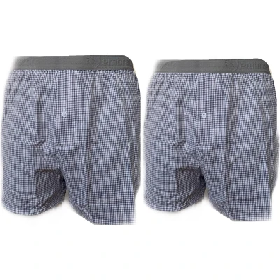 Afbeelding van Embrator 2 stuks mannen Boxershort geruit wit/grijs/zwart L