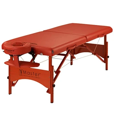 Afbeelding van Master Massage Fairlane 71 cm mobiel massagebed, inklapbaar, therapie, beauty, bed, bank, tafel, pakket, houten poten, draagbare massagetafel, kaneel