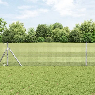 Afbeelding van vidaXL Hekpaalset Set van 2 Verzinkt staal 10 x 0.5 m Duurzaam Hekpaal