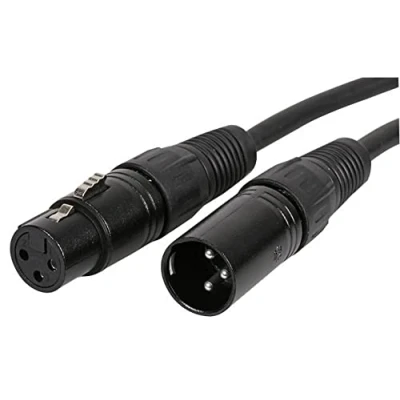 Afbeelding van Pulse PLS00289 3 Pin XLR Mannelijk naar Vrouwelijke Microfoon Lead, 0.3m, Zwart