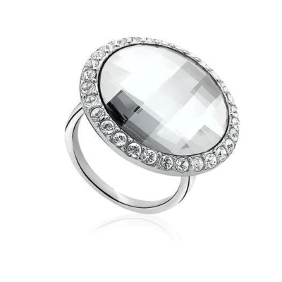 Afbeelding van Zinzi Zilveren Ring Witte Swarovski Kristal Maat 56 (ZIR628 56)