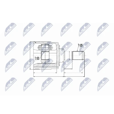 Afbeelding van Homokineet reparatie set, aandrijfas NTY NPW KA 314