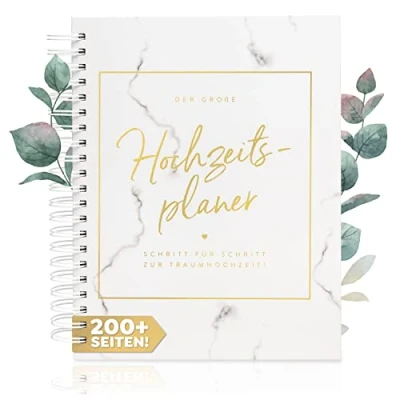 Afbeelding van TWIVEE De grote bruiloftsplanner, bruiloftplanner, Duits, meer dan 200 pagina&#039;s, organizer met kalender, boek voor bruiloft, leuk cadeau verloving