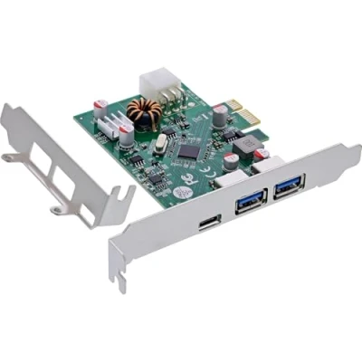 Afbeelding van InLine Interfacekaart, 2x USB A, 1x C 3.2 Gen.1, PCIe, PD3.0, met 6 pins voedingsaansluiting, Controlekaart