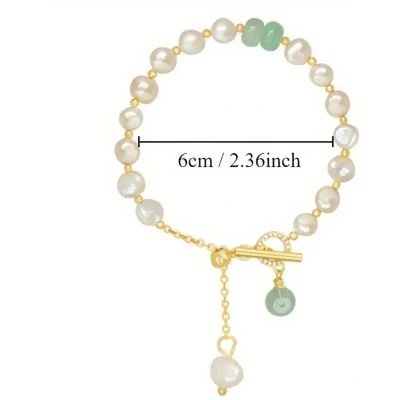 Afbeelding van Lucardi Dames Armband parels Staal Cadeau 21 cm