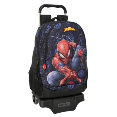 Afbeelding van Schoolrugzak met Wielen Spider Man Attack Zwart 32 x 44 16 cm