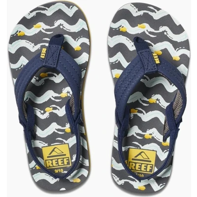 Afbeelding van Reef Little Ahi Jongens Slippers Navy Yellw Fish 19/20