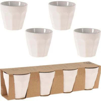 Afbeelding van Excellent Houseware espresso/koffie kopjes 8x wit porselein 90 ml Bekers