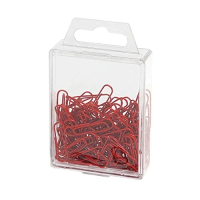 Afbeelding van Wedo 901244202 paperclips (metaal, 27 mm, met kunststof coating) 100 stuks, rood
