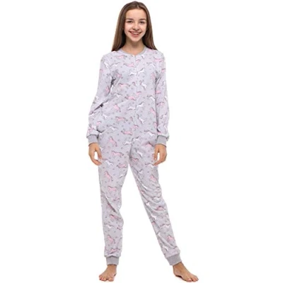 Afbeelding van Merry Style Meisjes Jongeren Pyjama Jumpsuit Lange mouwen broek Katoen MS MS10 235 PJ Melange/Einhorn 176