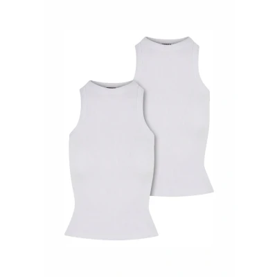 Afbeelding van Urban Classics Racer Back Rib 2 Pack Mouwloze top S Wit/Wit