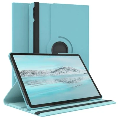 Afbeelding van EAZY case Tablethoes voor Samsung Galaxy Tab S9 FE Plus Beschermhoes 12,4 inch Cover Roteerbare hoes Tri fold Flip 360 draaibaar met standaardfunctie Hoesje Kunstleer Blauw
