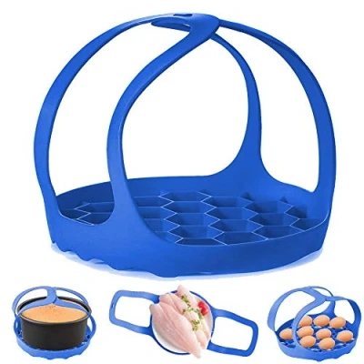 Afbeelding van Snelkookpan Sling, Siliconen Bakvormen Sling voor 6 Qt/8 Qt Instant Pot, Ninja Foodi en Multifunctioneel fornuis Anti verbranding Lifter Stoomboot, BPA vrij Ei Stoomboot Rack