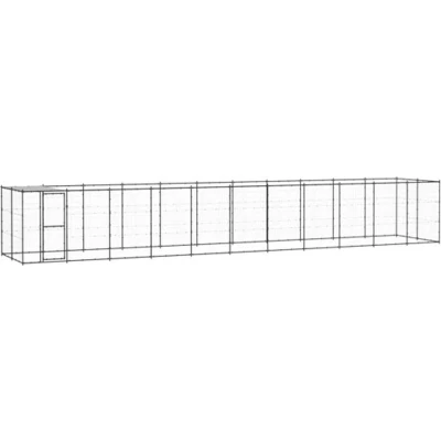 Afbeelding van vidaXL Hondenkennel met dak 26,62 m² staal