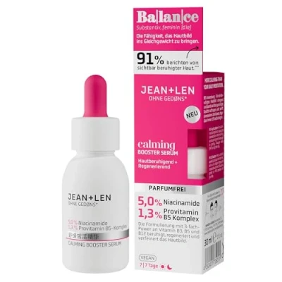 Afbeelding van Jean &amp; Len Calming Booster Serum, ideaal voor alle huidtypes, geeft verzachtende hydratatie, zorgt een meer egale teint, parfumvrij, veganistisch, 30 ml