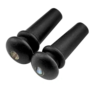 Afbeelding van Musiclily Ebben Endpin voor Akoestische Gitaar,Zwart met 4 mm Green Pearl Shell Dot(Set van 2)