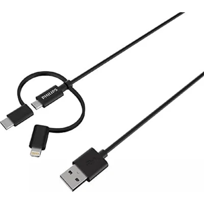Afbeelding van Philips 3 in 1 Oplaadkabel van Phillips Geschikt voor Apple &amp; Android