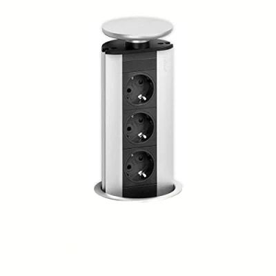 Afbeelding van EVOline 93100001 Stekkerdoostoren 3 voudig Zwart, Zilver Randaarde stekker 1 stuk(s)