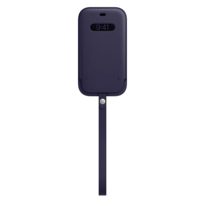 Afbeelding van Origineel Apple iPhone 12 Pro MagSafe Hoesje Echt leder Insteekhoesje/KoordMagSafe Donkerblauw Telefoonhoesje