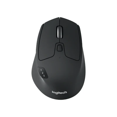 Afbeelding van Logitech M720 Triathlon Draadloze Muis voor Meerdere Apparaten, Bluetooth, USB Unifying Ontvanger, 1000 DPI, 6 Knoppen, 2 Jaar Batterijduur, Compatibel met Laptop, PC, Mac, iPadOS Grijs