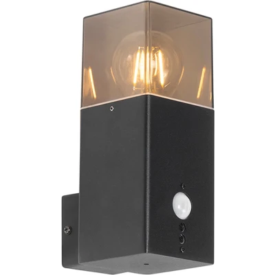Afbeelding van QAZQA Buiten wandlamp zwart IP44 met bewegingsmelder Denmark