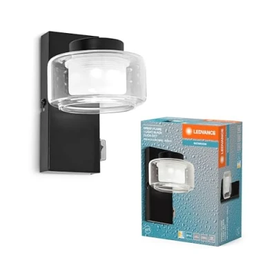Afbeelding van LEDVANCE ORBIS Flame Wand und Deckenleuchte mit LED, schwarz, 5.5W, 350lm, 3000/4000K, Farbtemperatur über Wandschalter einstellbar (kaltweiß/warmweiß), IP44 Schutz vor Fremdkörpern Spritzwasser
