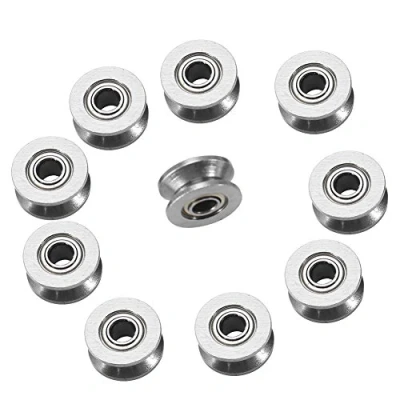 Afbeelding van 10Pcs V624ZZ Katrol Dubbele 6mm Miniatuur Staal V Groef Kogellager Koolstofstaal Dubbel Schild 4x13x6mm voor Gids Rail Track Liner Bewegingssysteem