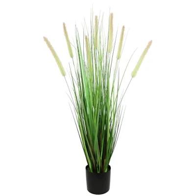 Afbeelding van Kunstgras in pot, gras, kunstgras, siergras, groene planten, decoratie, grasarrangement, borstengierst, panicoideae, zoete grassen Setaria