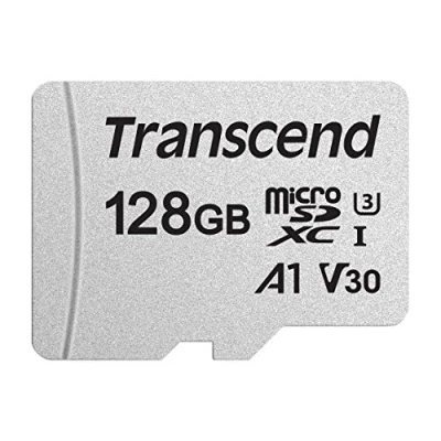 Afbeelding van Transcend TS128GUSD300S AE 128GB microSDXC I, U3, V30, A1 microSD geheugenkaart met adapter 95/40 MB/s retail verpakking