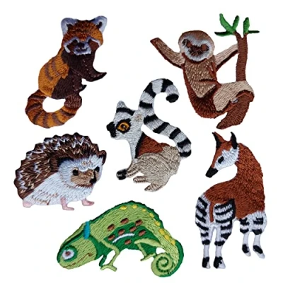 Afbeelding van Laufal Strijkpatches, dieren, exoten, 6 stickers/patches om op te strijken