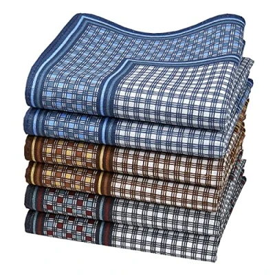 Afbeelding van Merrysquare Zakdoeken voor heren van bedrukte stof, afmetingen 40 cm x cm, 6 stuks, 100% katoen (Yampara), Yampara, 40cm