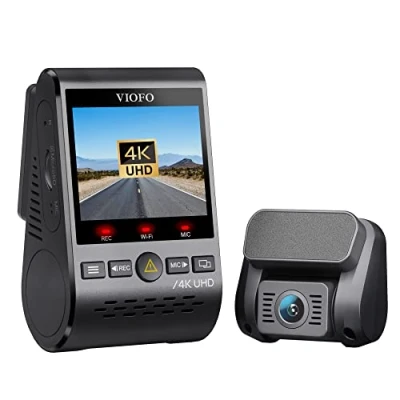Afbeelding van VIOFO A129 Pro Duo 4K + 1080P WiFi 5GHz dashcam auto, GPS module ingebouwd, dubbele lens voor achter autocamera, bufferfunctie 24 uur parkeerbewaking dashcam, nachtzicht, G sensor, WDR, loopopname
