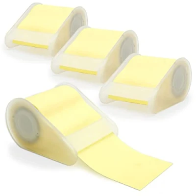 Afbeelding van WAYTEX 4 rollen zelfklevende notities, herbruikbaar, zelfklevend, met afrolbladen, breedte 5 cm, rol à m, pastelgeel