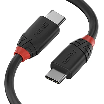 Afbeelding van Lindy 36905 0.5m USB C Mannelijk Zwart kabel