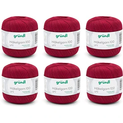 Afbeelding van Gründl 100 haakgaren, katoen, roodbruin, 6 x g