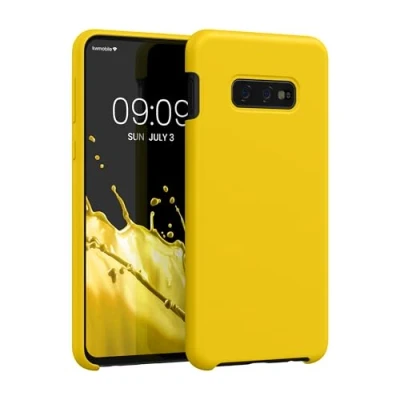 Afbeelding van kwmobile telefoonhoesje geschikt voor Samsung Galaxy S10e Hoesje met siliconen coating Smartphone case in stralend geel