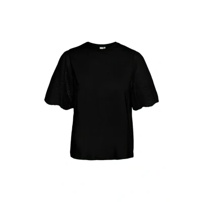 Afbeelding van YAS Yaslex Sleeves Tshirt print, Dames, Maat: XS, Black
