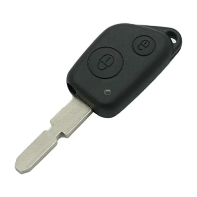 Afbeelding van BROVACS Vervangende sleutelbehuizing compatibel met Peugeot 306 406 2 knops sleutelloze ingang afstandsbediening sleutelhoesje Fob PG319BN