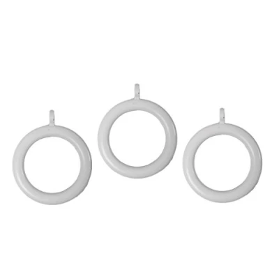 Afbeelding van Bulk Hardware BH04510 ID 25 x diameter 33 mm plastic gordijnring met vast oogje wit (verpakking van 24), plastic, 24 m, stuks