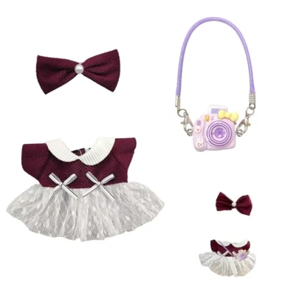 Afbeelding van AOMAIGAD Poppenjurk, poppenkleding, pluche kleding, 17 cm jongens en meisjes voor de beste geschenken (F niet inbegrepen speelgoed)