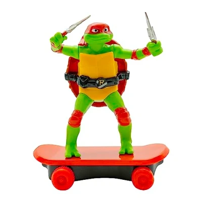 Afbeelding van Teenage Mutant Ninja Turtles 5&quot; Rioolversnipperaars Raphael Movie Edition Skate en Battle met Action Leeftijd 3+