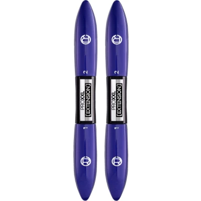 Afbeelding van L&#039;Oréal Paris PRO XXL EXTENSION Mascara 2 staps voor volume &amp; lengte Geïnspireerd op het effect van wimperextensions Zwart 2x 12ml