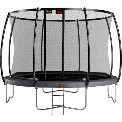 Afbeelding van Trampoline Avyna Pro Line 430 + Royal Class Veiligheidsnet Ladder Grijs
