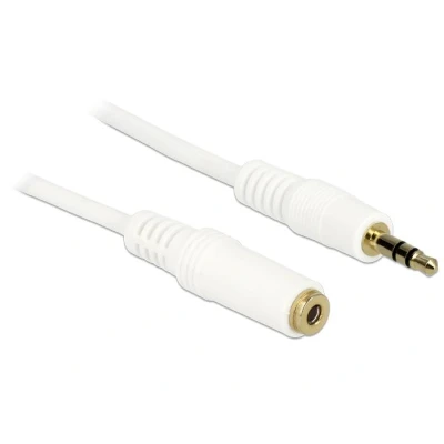 Afbeelding van Delock jack verlengkabel 3.5 mm 3 pins male &gt; female 5 m wit