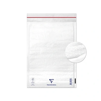 Afbeelding van Clairefontaine 7346C Pak van 10 witte gevoerde bubbelfolie enveloppen 220x330 mm 90 g/m².