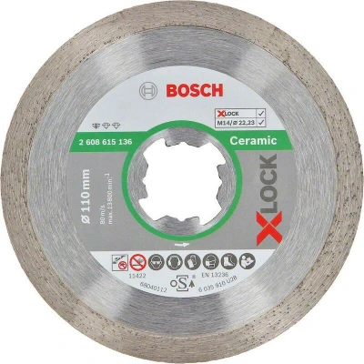 Afbeelding van Bosch Accessoires x LOCK Diamantschijf Standard for Ceramic 110 22,23 1,6 7,5 mm 1 stuk(s) 2608615136