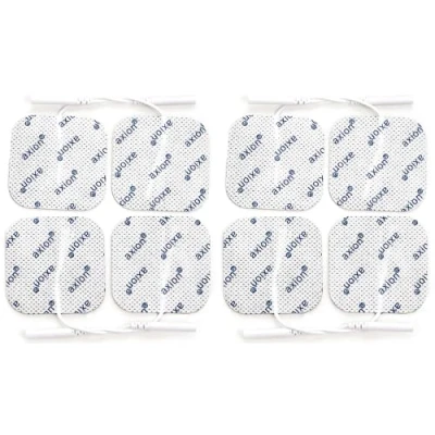 Afbeelding van 8 stuks EMS / TENS elektroden/pads geschikt voor Cefar Compex 50x50mm 2mm stekkeraansluiting zelfklevend en duurzaam kwaliteit van het Duitse merk Axion