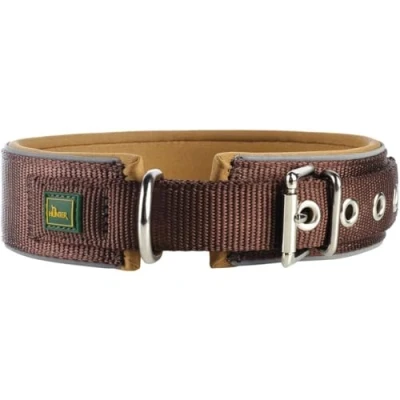Afbeelding van HUNTER neopreen REFLECT hondenhalsband, nylon, gevoerd, reflecterend, 50 (M), nekomtrek: 39 46 cm, bruin/karamel