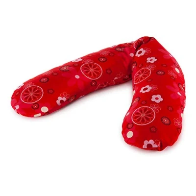 Afbeelding van Theraline Microparels voedingskussen met beschermende hoes, rood