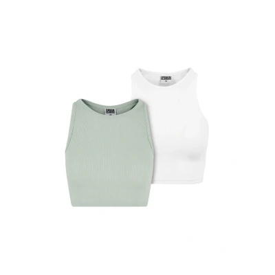 Afbeelding van Urban Classics Cropped 2PACK Top, Dames, Maat: 3XL, Frostmint white